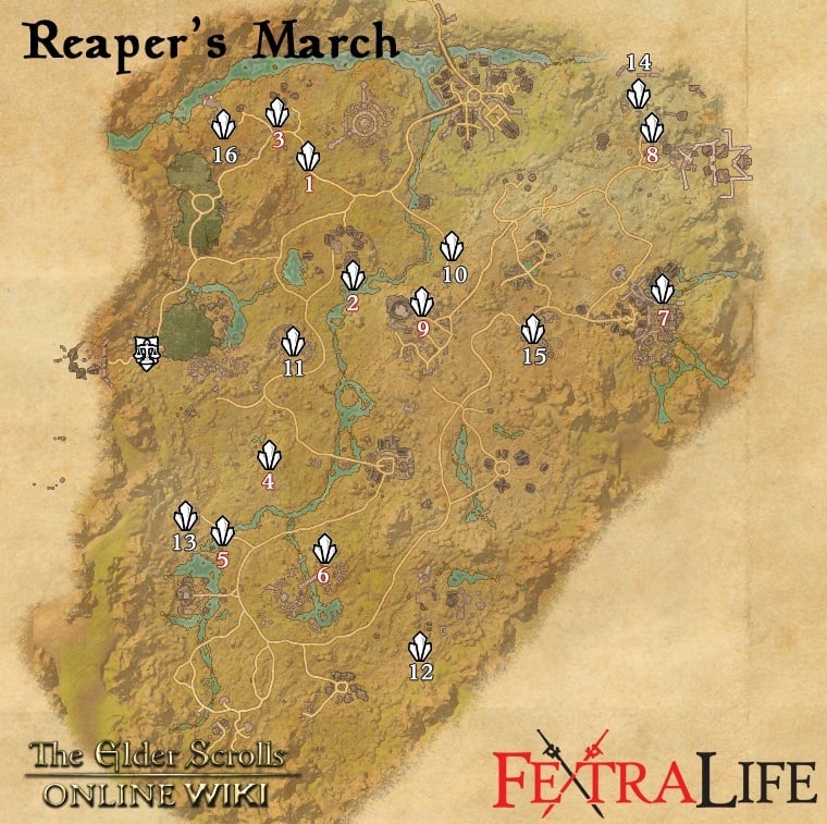 Reaper S March Skyshards Elder Scrolls Online Wiki