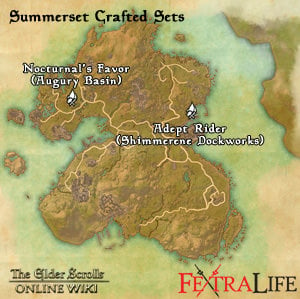 summerset crafted sets locations eso wiki