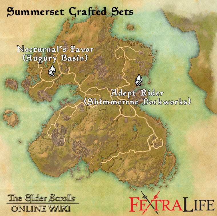 summerset crafted sets locations eso