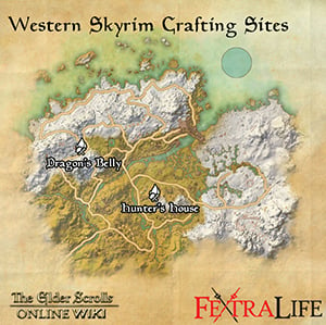 western skyrim crafting sites eso wiki guides