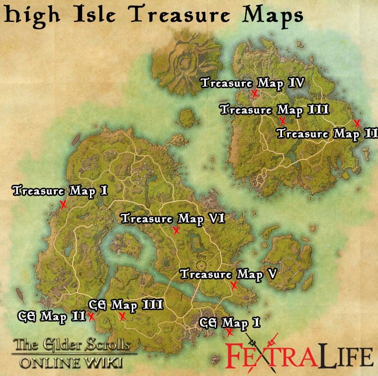 high isle treasure maps eso wiki guide