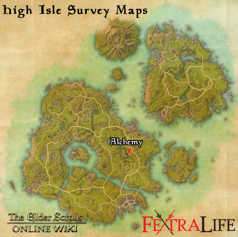 high isle alchemy survey map eso wiki guide