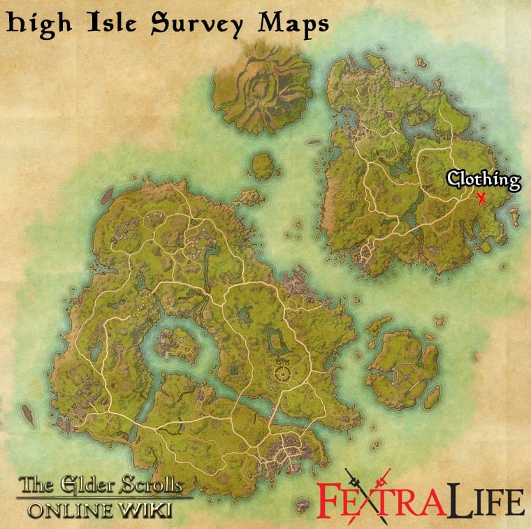 high isle clothing survey map eso wiki guide