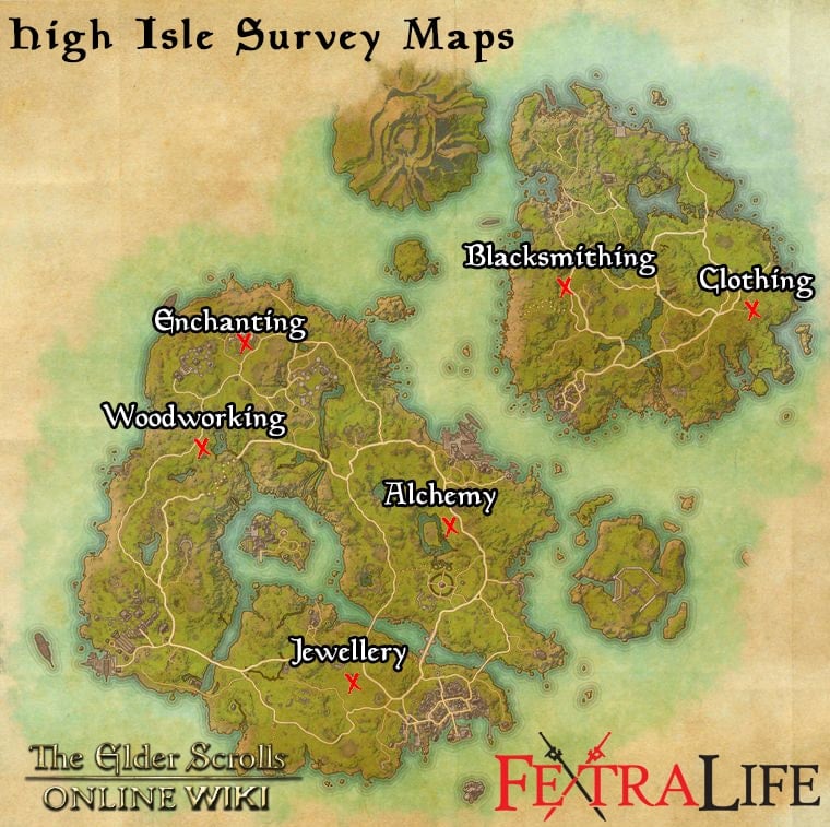 high isle survey maps eso wiki guide