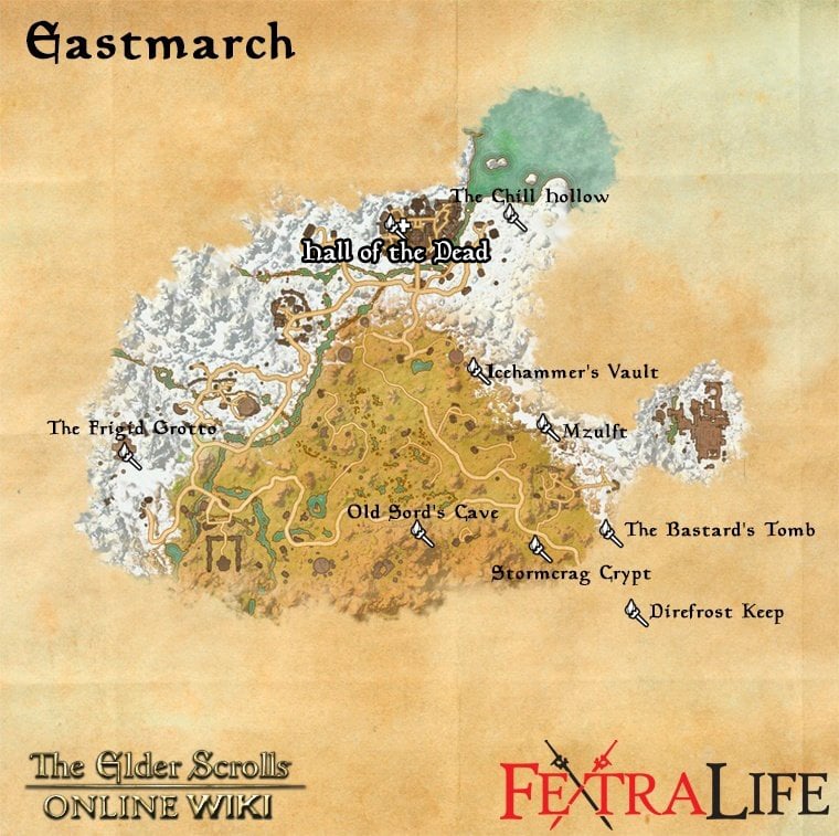 mzulft eastmarch map eso wiki guide